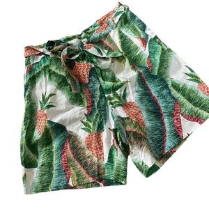 FARM Rio Tropical Pineapple Print Shorts in Green, White & Coral